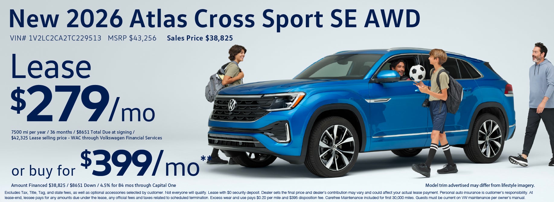 Lease the Atlas Cross Sport from $279/mo