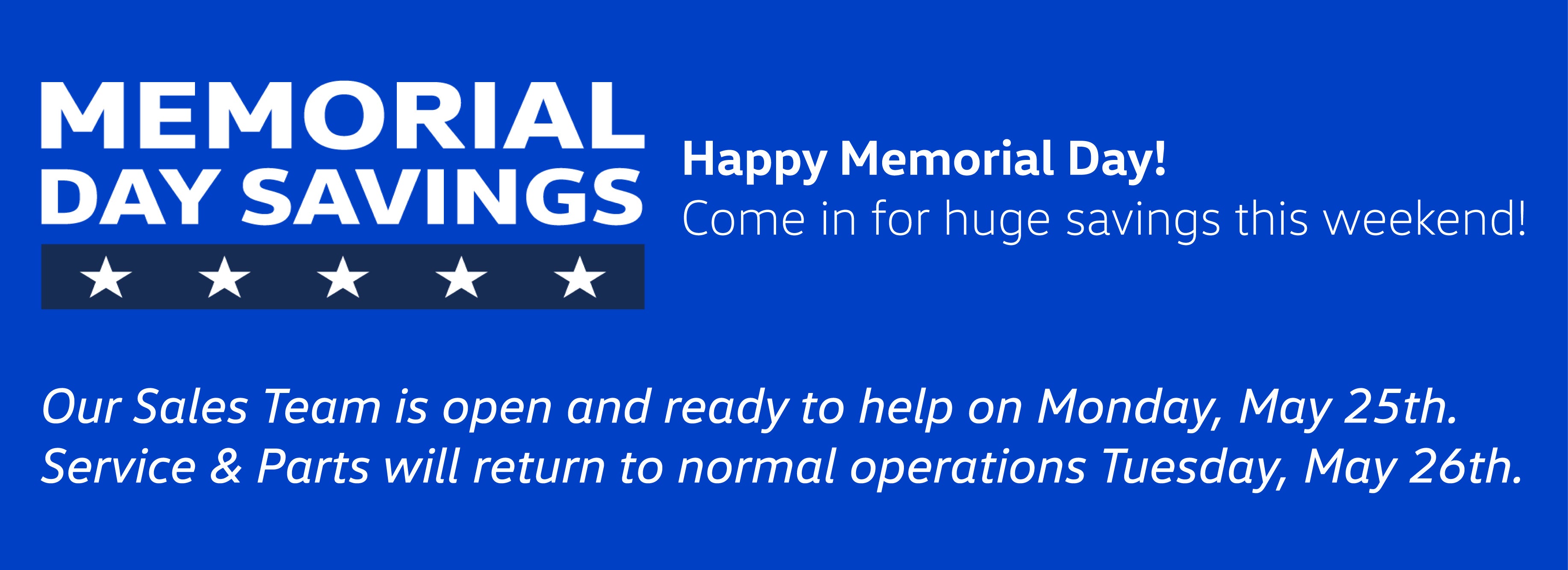 Memorial Day at VW SouthTowne