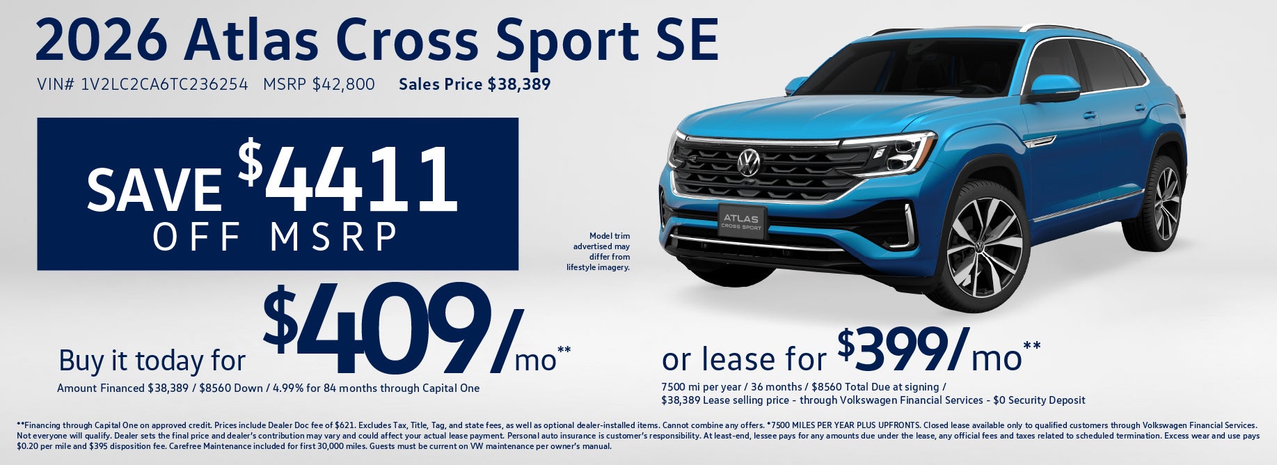 Lease Atlas Cross Sport at VW Lee's Summit from $399/mo 