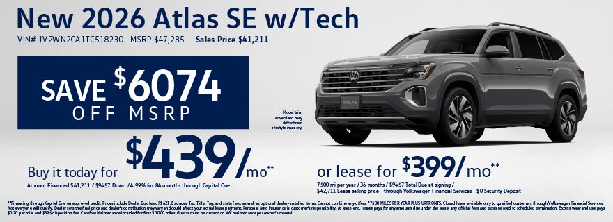 Lease a new Atlas SE at VW Lee's Summit from $399/mo