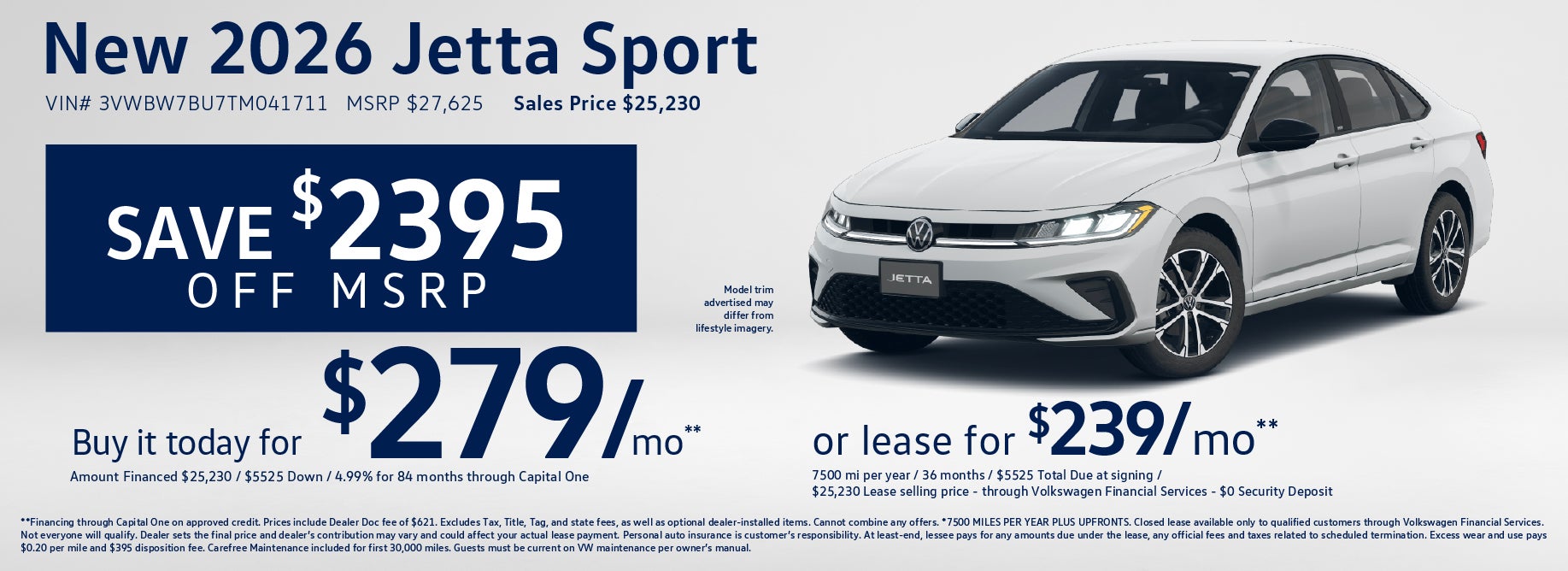 Lease a new Jetta at VW Lee's Summit from $239/mo